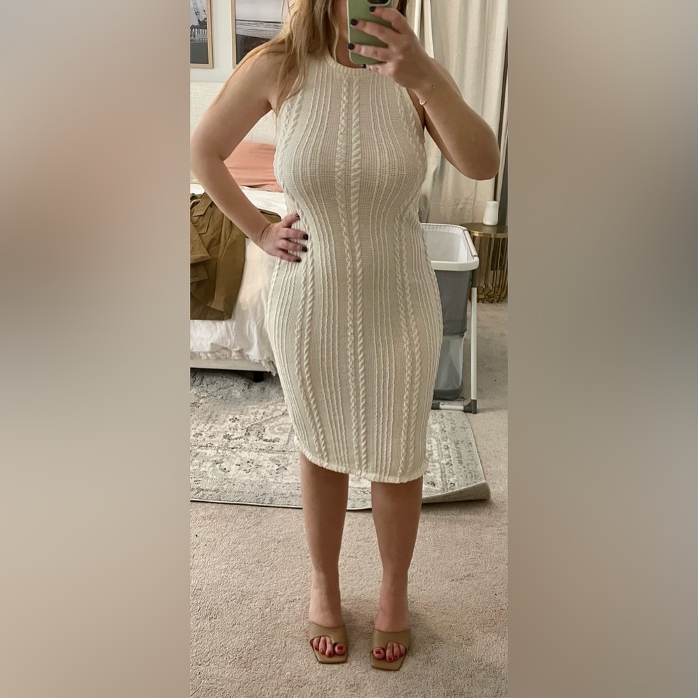 Zara White Crotchet Midi Dress - Never Worn